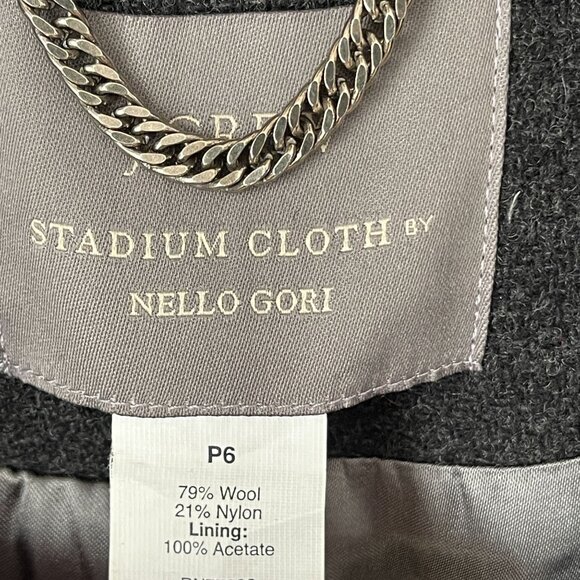 J. Crew Stadium Cloth Nello Goir Gray Peacoat Coat Jacket Wool Blend P6 Petite 6 - Picture 2 of 4